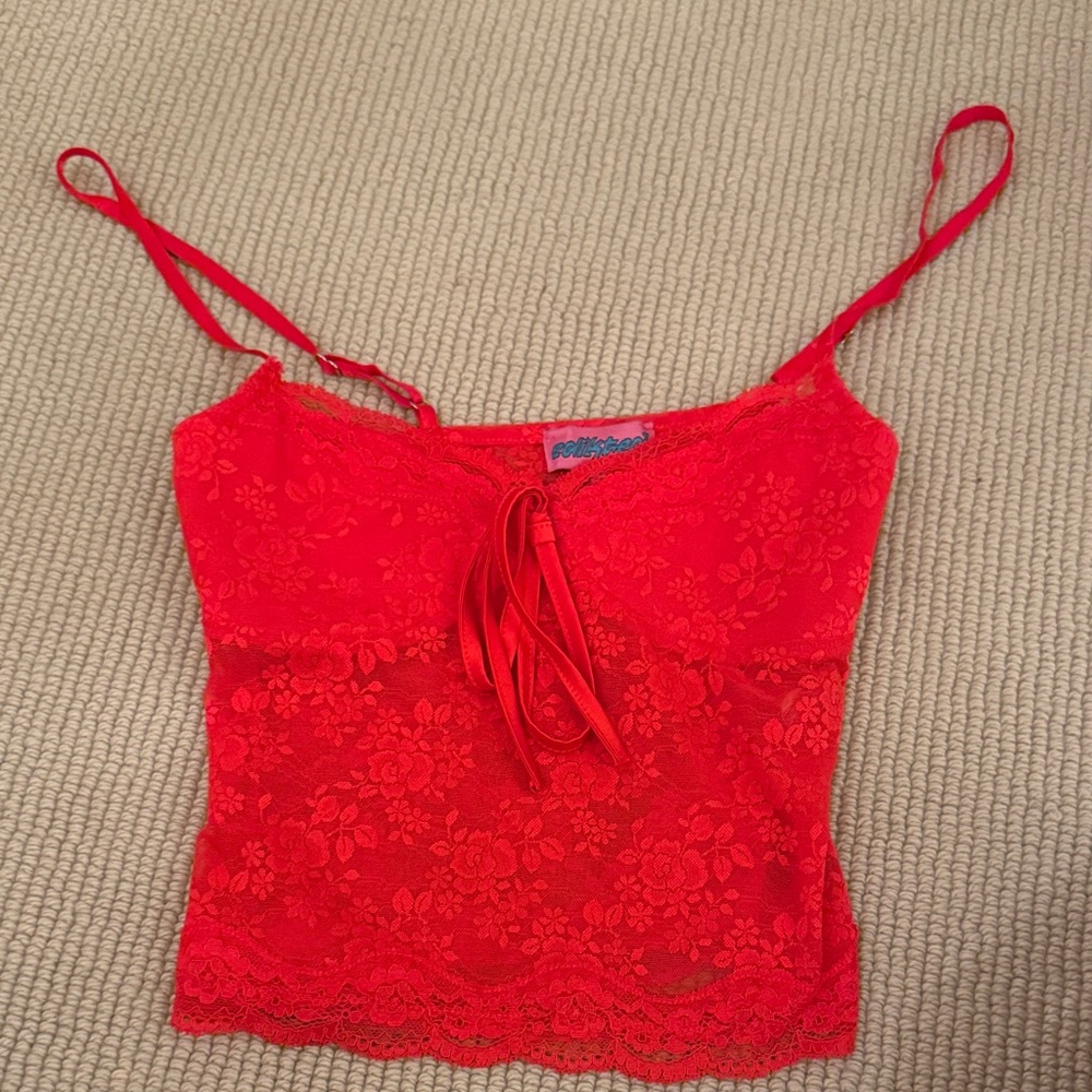Edikted Vibrant Red Lace Camisole